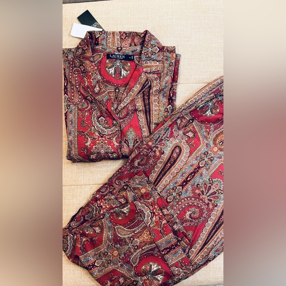 Ralph Lauren Women’s Paisley Pajama Set – XL – 62% Cotton / 32% Viscose - Picture 1 of 7